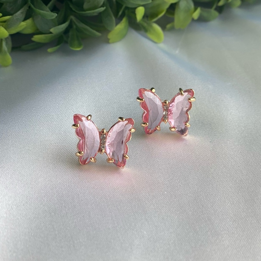 Pink Butterfly Earrings